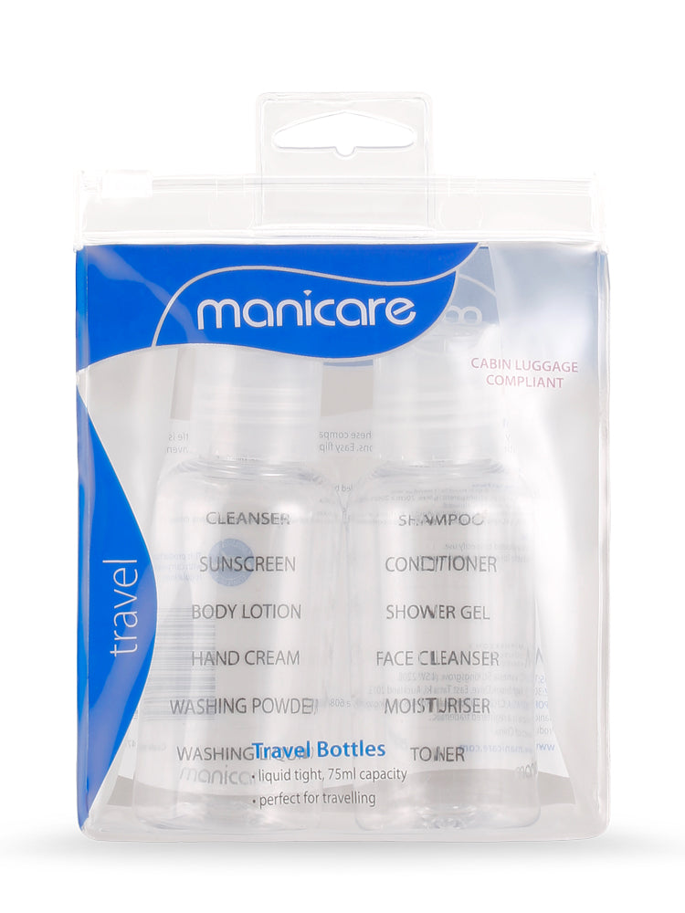 Manicare Travel Bottles 75ml (2 Pk)-LoveMy Makeup NZ