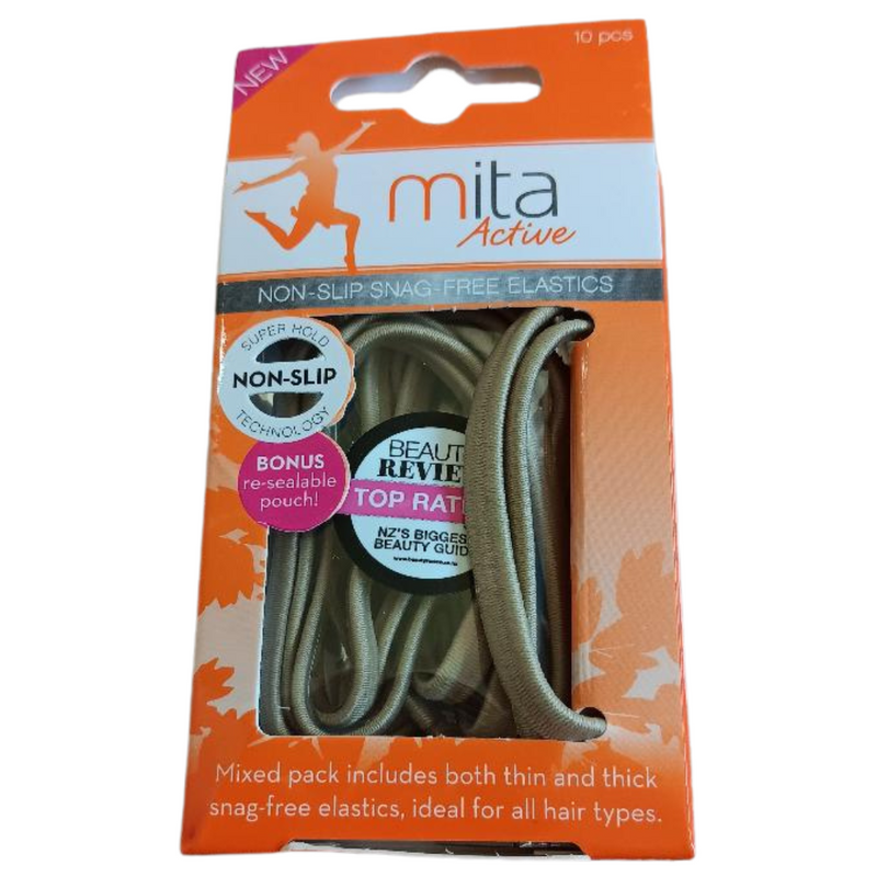 Mita Hair Ties Non Slip Snag Free Elastics (10 Pk)-LoveMy Makeup NZ