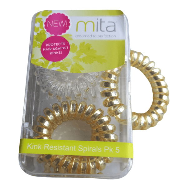 Mita Hair Ties Kink Resistant Spirals 5pk Makeup Cosmetics EyeBrow Eyeliner Cheap