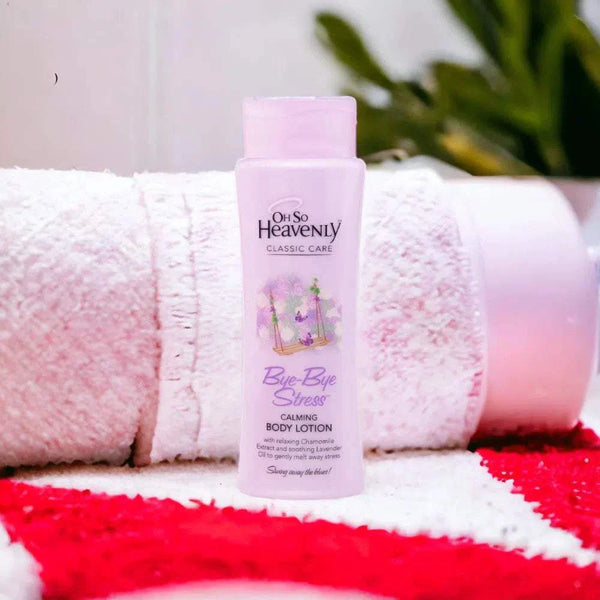 Oh So Heavenly Classic Care Body Lotion - Bye Bye Stress (375ml) with calming aromatherapy blend.