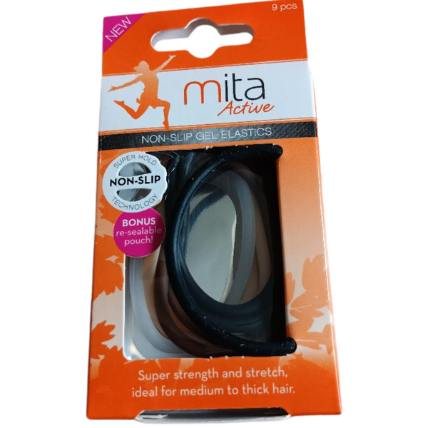 Mita Hair Ties Non Slip Gel Elastics (9 Pk)