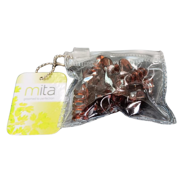 Mita Mini Brown Hair Clips (8 pk)-LoveMy Makeup NZ