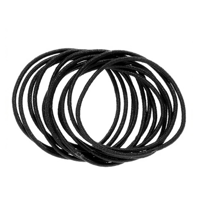 Mita Snag Free Elastic Thin Hair Ties Black (28 Pack)
