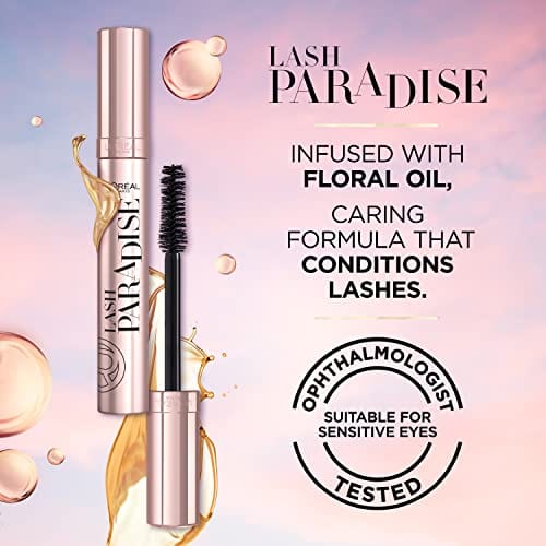 L’Oréal Paris Voluminous Makeup Lash Paradise Mascara, Voluptuous Volume, Intense Length, Feathery Soft Full Lashes, No Flaking, No Smudging, No Clumping, Blackest Black, 1 Count, Packaging May Vary Makeup Cosmetics EyeBrow Eyeliner Cheap