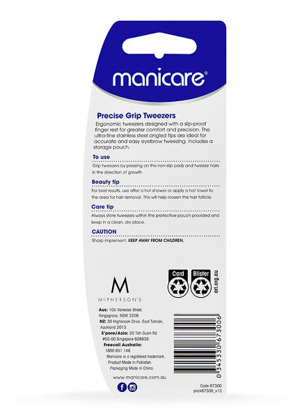 Manicare Precise Grip Tweezers Makeup Cosmetics EyeBrow Eyeliner Cheap