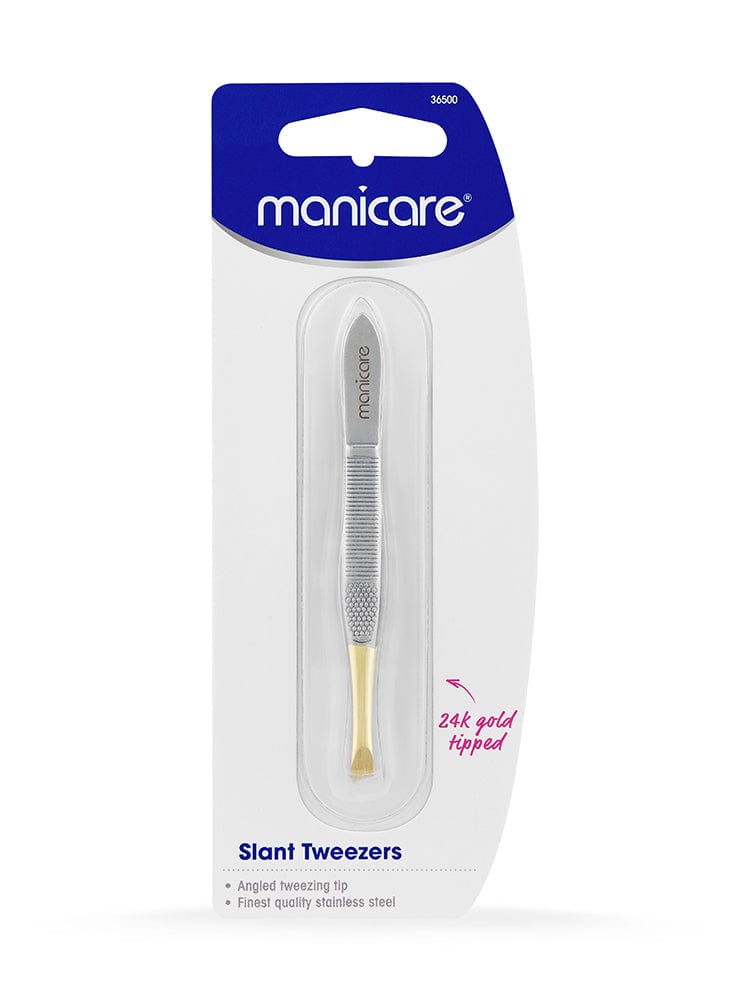 Manicare Slant Tweezer 24k Gold Tipped Makeup Cosmetics EyeBrow Eyeliner Cheap
