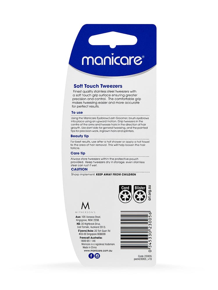 Manicare Soft Touch Tweezers Makeup Cosmetics EyeBrow Eyeliner Cheap
