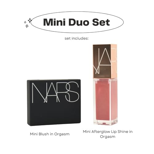 NARS Mini Orgasm Blush and Lip Gloss Duo Set:: Mini Blush in Orgasm and Mini Afterglow Lip Shine in Orgasm Makeup Cosmetics EyeBrow Eyeliner Cheap