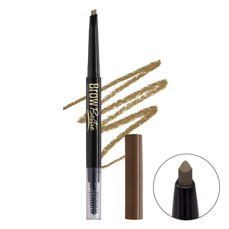 LA Girl Brow Bestie Eyebrow Pencil in Dark Blonde with twistable tip and spoolie brush.