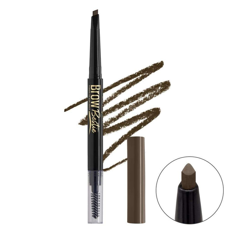 LA Girl Brow Bestie Eyebrow Pencil in Medium Brown with twistable tip and spoolie.