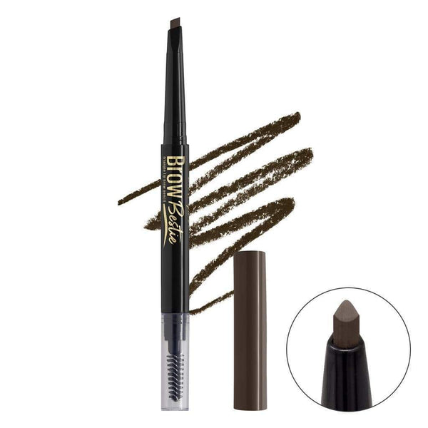 LA Girl Brow Bestie Eyebrow Pencil in Deep Brown with twistable tip and spoolie.