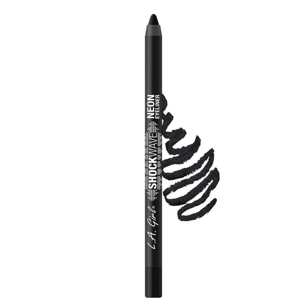 LA Girl Shockwave Neon Blackout eyeliner pencil in black with creamy, water-resistant formula and bold color