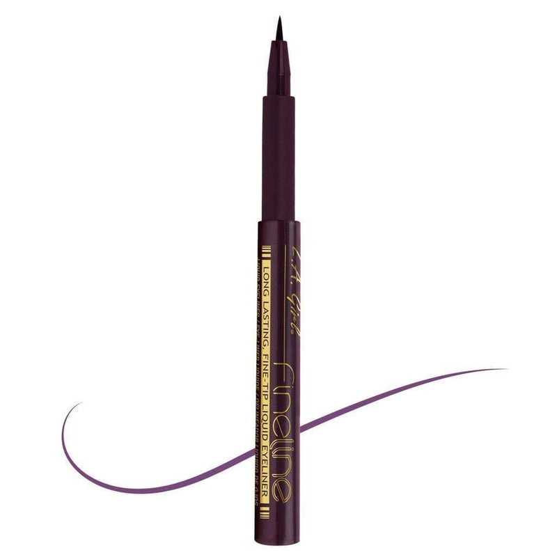 LA Girl Fineline Liquid Eyeliner Plum with fine tip precision and long-lasting color stroke