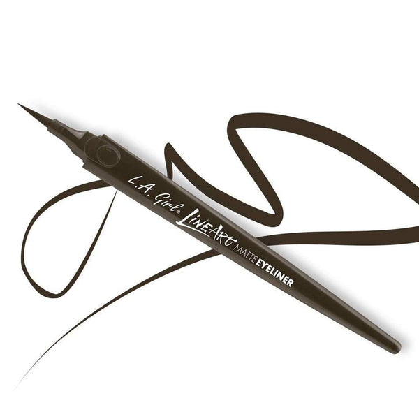 LA Girl Line Art Matte Eyeliner in Espresso with fine tip and smudge-proof formula