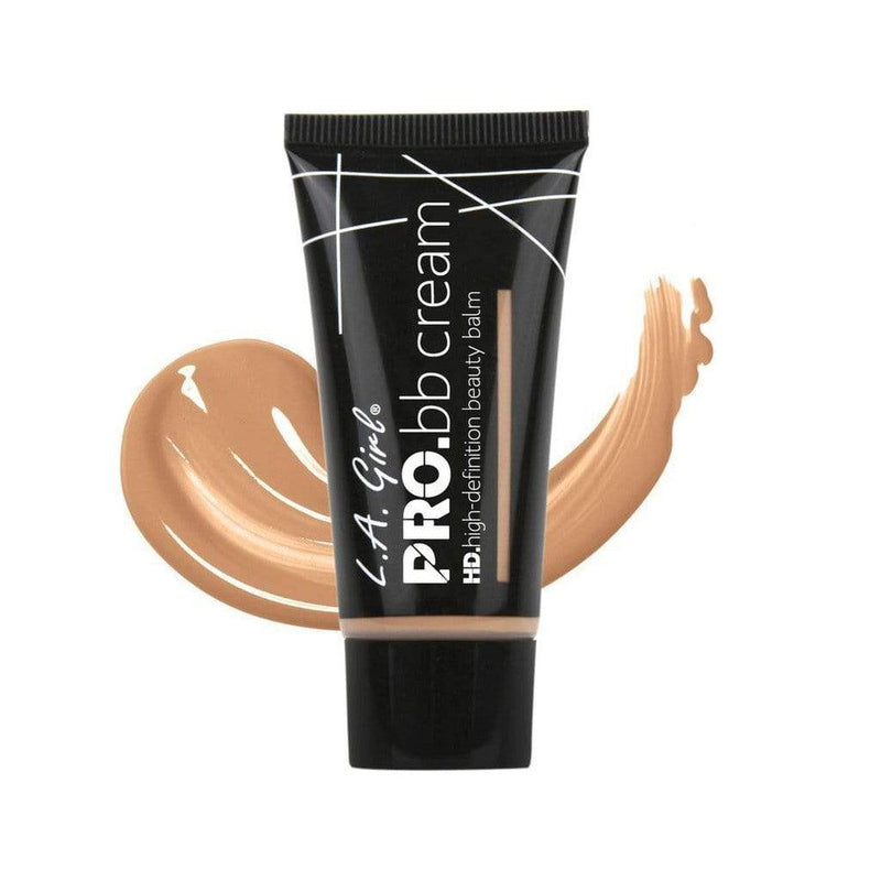 LA Girl Pro BB Cream 943 Light/Medium tube with cream smear in background