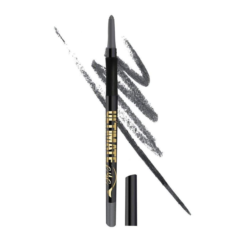LA Girl Ultimate Auto Eyeliner Pencil in 322 Continuous Charcoal with smooth gel formula and intense color payoff