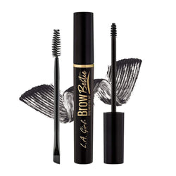 LA Girl EyeBrow Bestie Brow Gel Kit in Soft Black with spoolie and dual-ended brush.