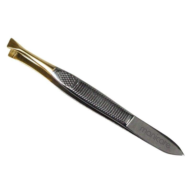 Manicare Slant Gold Tipped Tweezer Makeup Cosmetics EyeBrow Eyeliner Cheap