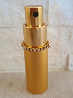 Oskar Fragrance Atomiser Travel Gold Diamante Makeup Cosmetics EyeBrow Eyeliner Cheap