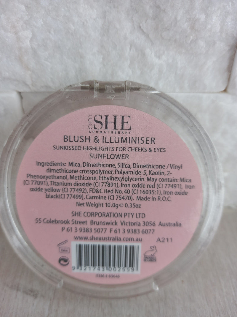 SHE Blush & Illuminiser (Sunflower) Makeup Cosmetics EyeBrow Eyeliner Cheap