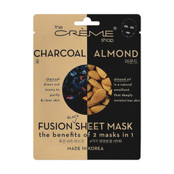 The Creme Shop Charcoal Almond 2-in-1 Fusion Sheet Mask Makeup Cosmetics EyeBrow Eyeliner Cheap