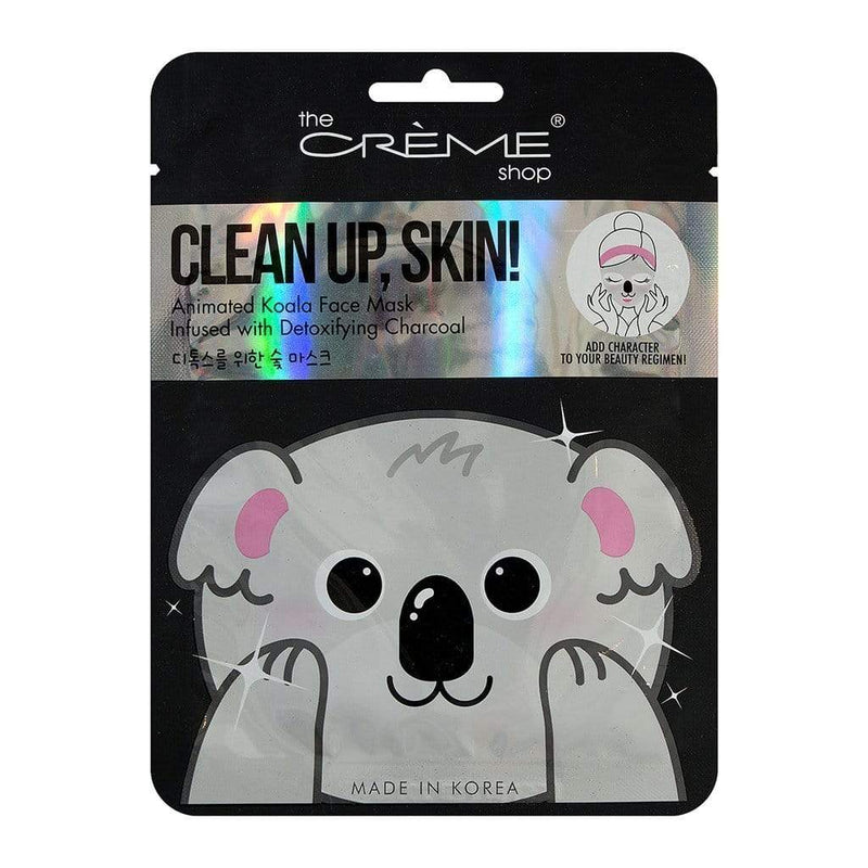 The Creme Shop Clean Up Skin! Infused with Detoxifying Charcoal Koala Face Mask Makeup Cosmetics EyeBrow Eyeliner Cheap