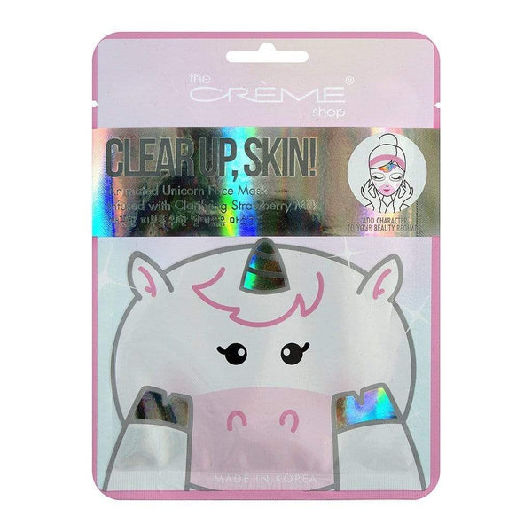 The Creme Shop Clear Up Skin! Infused with Clarifying Strawberry Milk Animated Unicorn Face Mask Makeup Cosmetics EyeBrow Eyeliner Cheap
