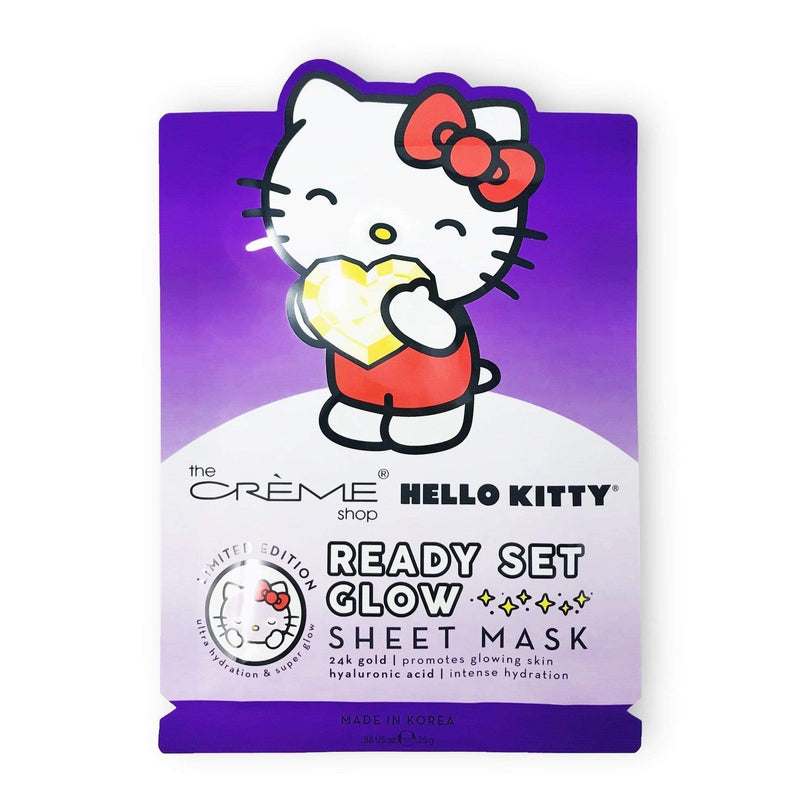 The Creme Shop Hello Kitty "Ready Set Glow" Sheet Mask with 24K Gold & Hyaluronic Acid Makeup Cosmetics EyeBrow Eyeliner Cheap